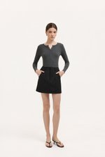 SAIGE PANELLED TWILL SKORT