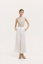 ADDIE PLEATED TAILORED TWILL PANTS