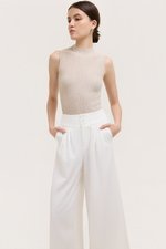 ADDIE PLEATED TAILORED TWILL PANTS