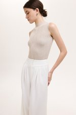 ADDIE PLEATED TAILORED TWILL PANTS
