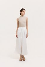 ADDIE PLEATED TAILORED TWILL PANTS