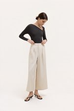 ADDIE PLEATED TAILORED TWILL PANTS