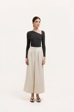 ADDIE PLEATED TAILORED TWILL PANTS