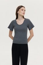 RISSA STRUCTURED RIBBED TEE