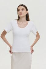 RISSA STRUCTURED RIBBED TEE