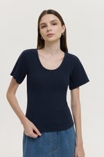 RISSA STRUCTURED RIBBED TEE