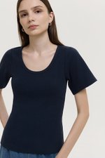 RISSA STRUCTURED RIBBED TEE