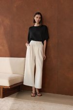 ADDIE PLEATED TAILORED TWILL PANTS