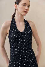 VALERINE POLKA DOT HALTER MINI DRESS