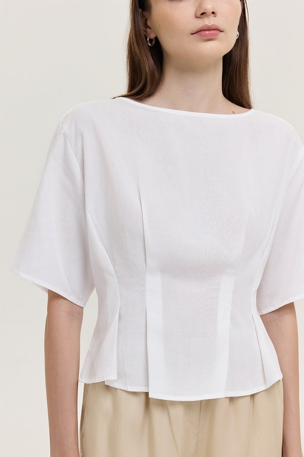 GABBIE PLEATED LINEN TOP