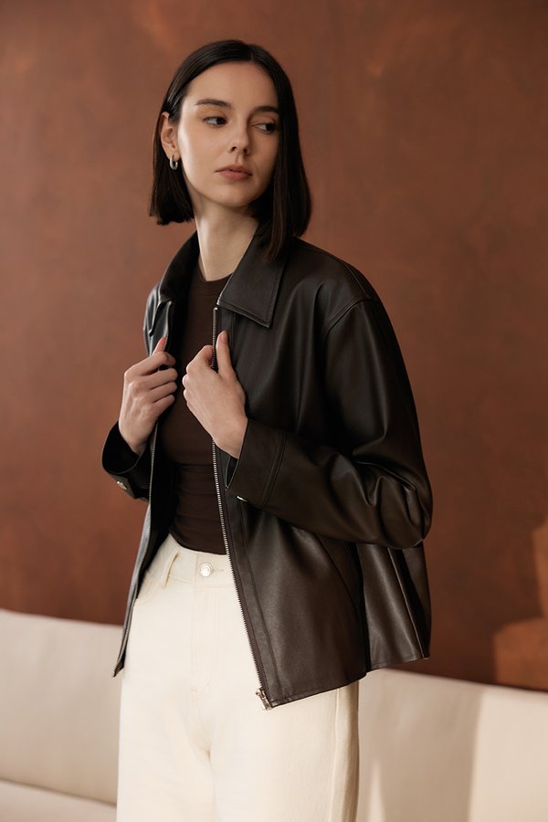 SAMPSON ZIPPED LEATHER JACKET