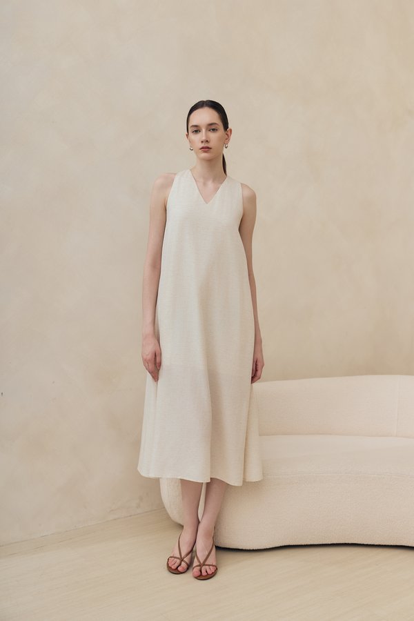 HILLARY TWO WAY LINEN MIDI DRESS