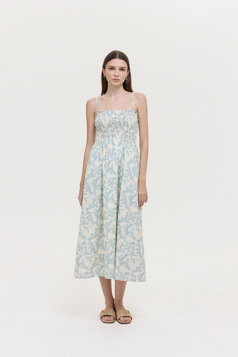 *PREORDER* DELINA SMOCKED DETACHABLE STRAP DRESS