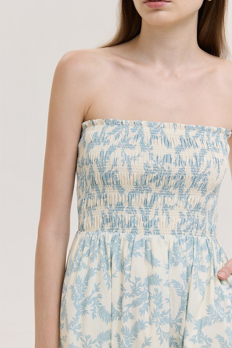 *PREORDER* DELINA SMOCKED DETACHABLE STRAP DRESS