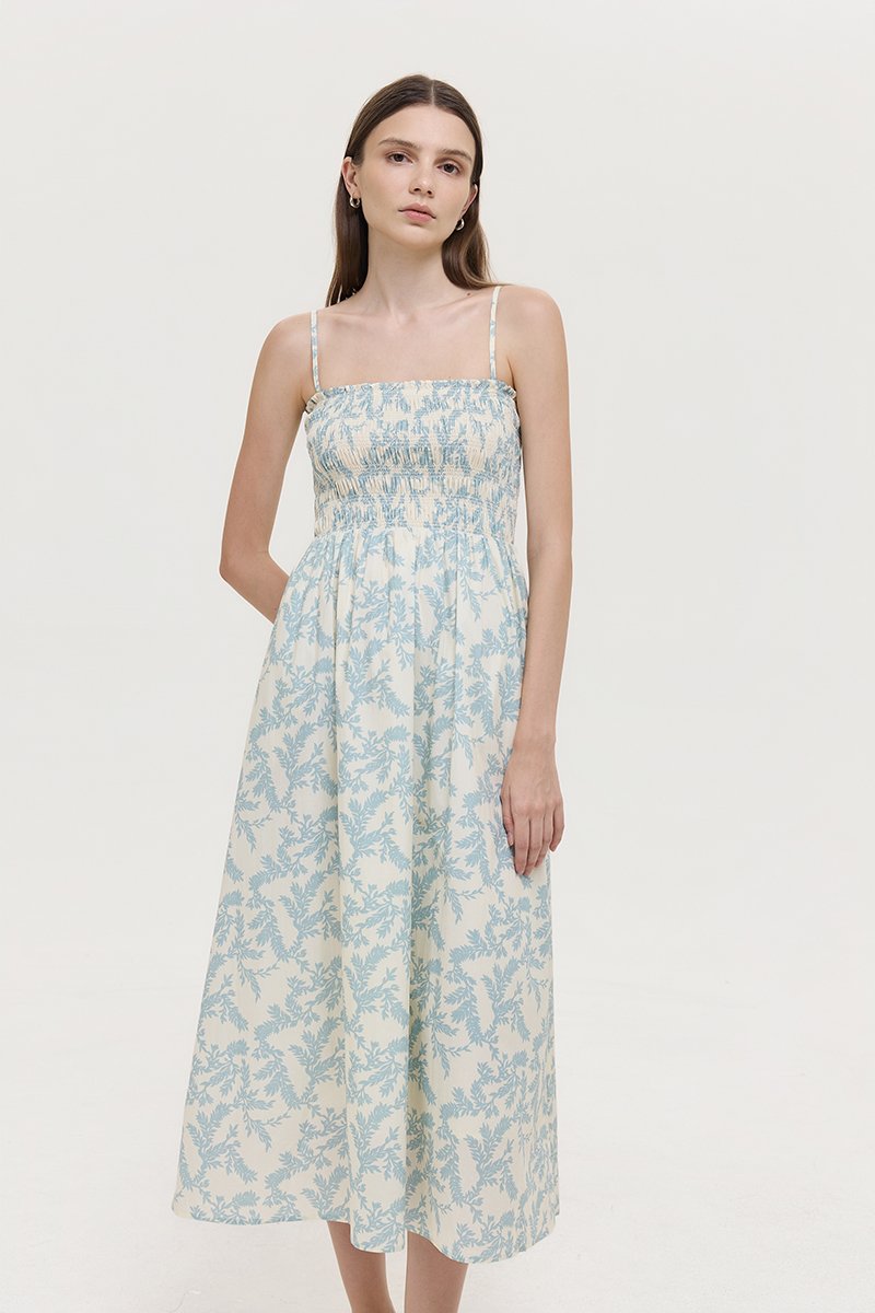 *PREORDER* DELINA SMOCKED DETACHABLE STRAP DRESS