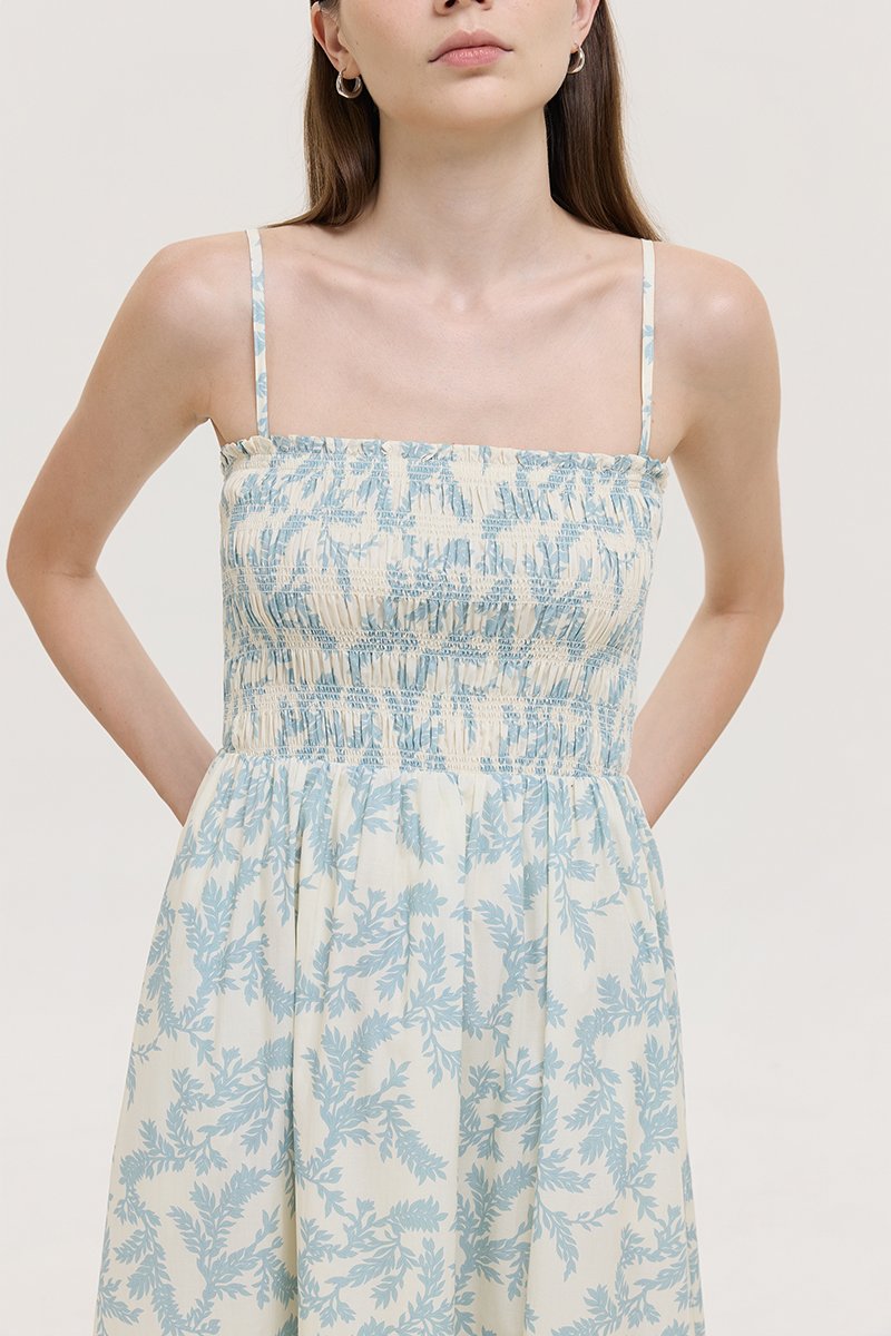 *PREORDER* DELINA SMOCKED DETACHABLE STRAP DRESS