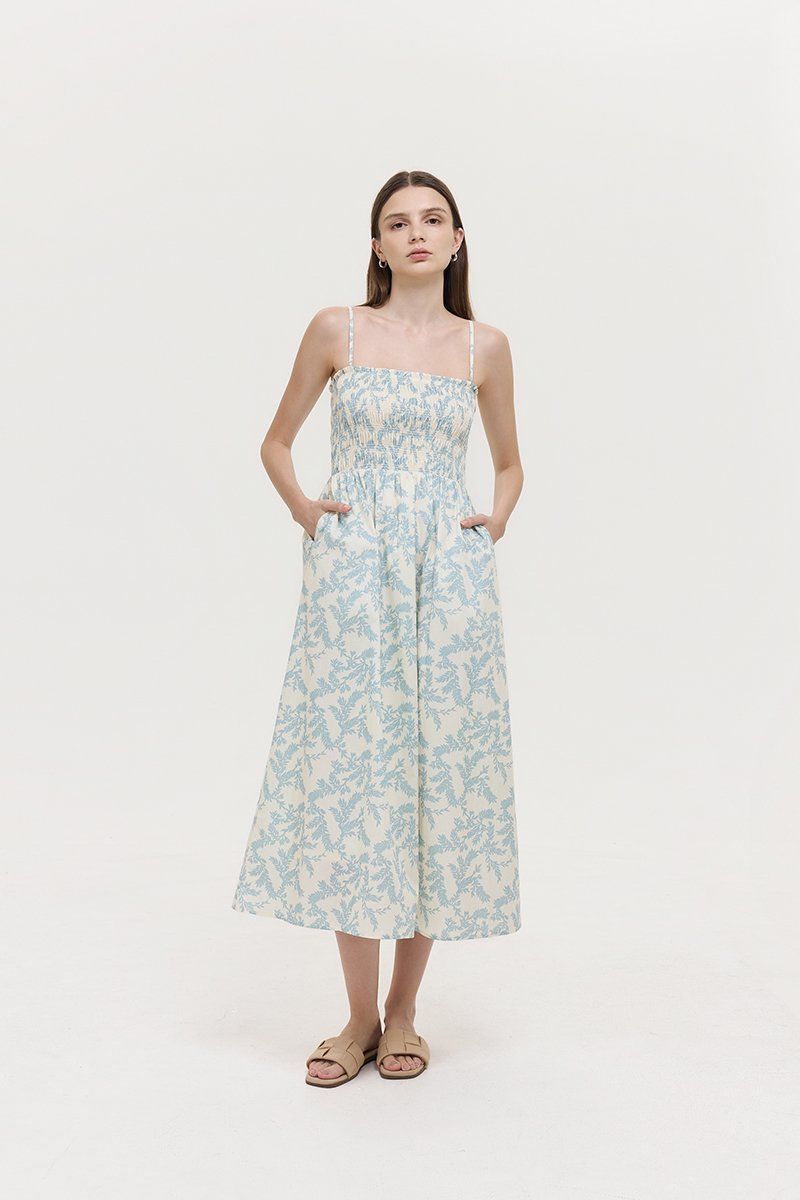 *PREORDER* DELINA SMOCKED DETACHABLE STRAP DRESS
