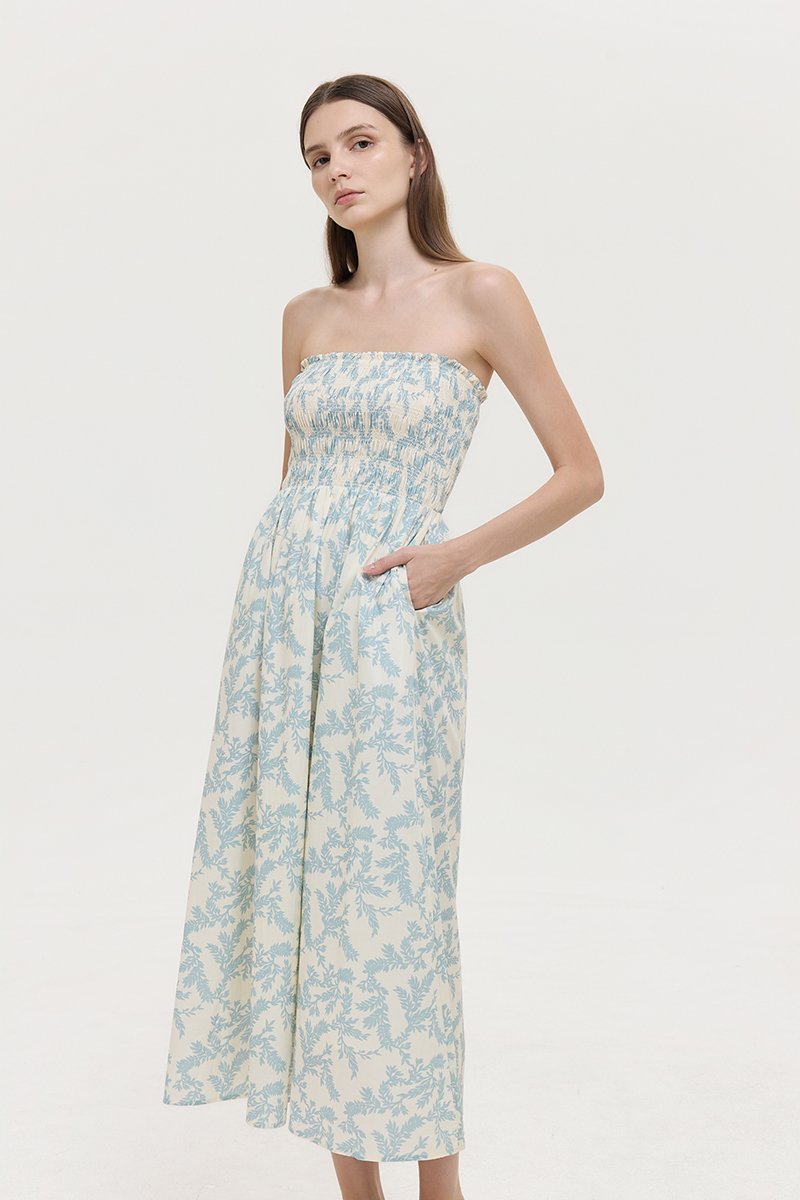 *PREORDER* DELINA SMOCKED DETACHABLE STRAP DRESS
