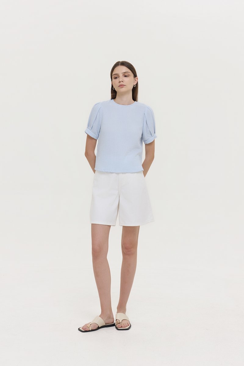 ELISABETTA COTTON PUFF SLEEVE TOP