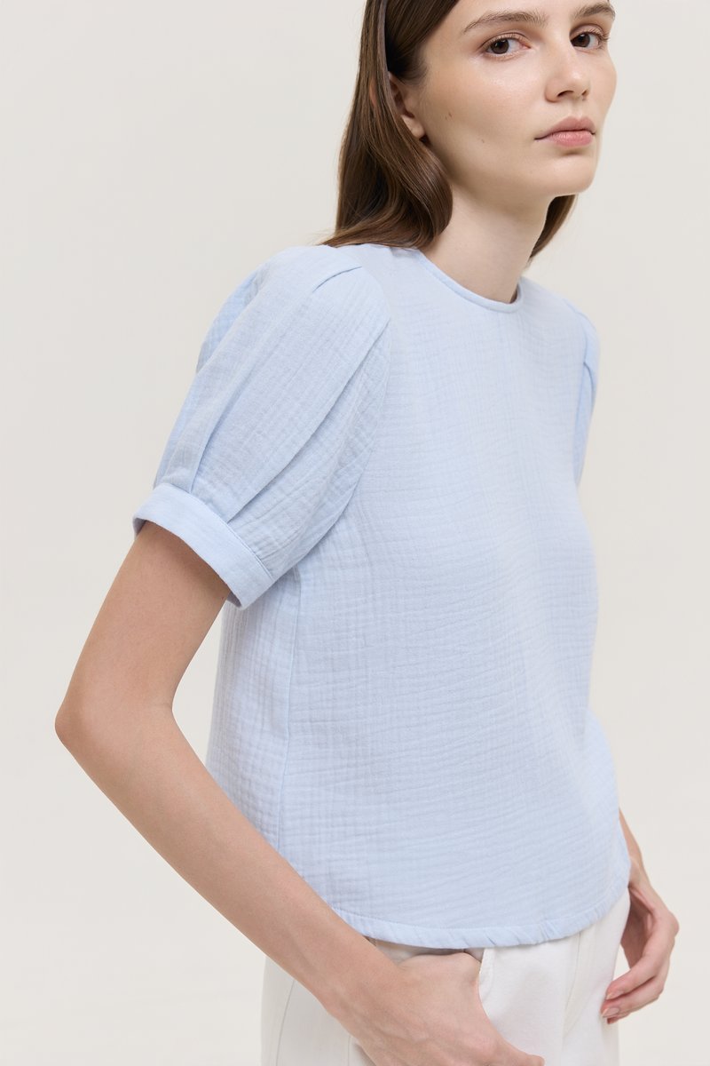 ELISABETTA COTTON PUFF SLEEVE TOP