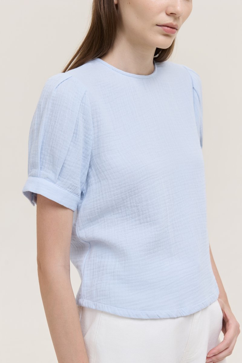 ELISABETTA COTTON PUFF SLEEVE TOP