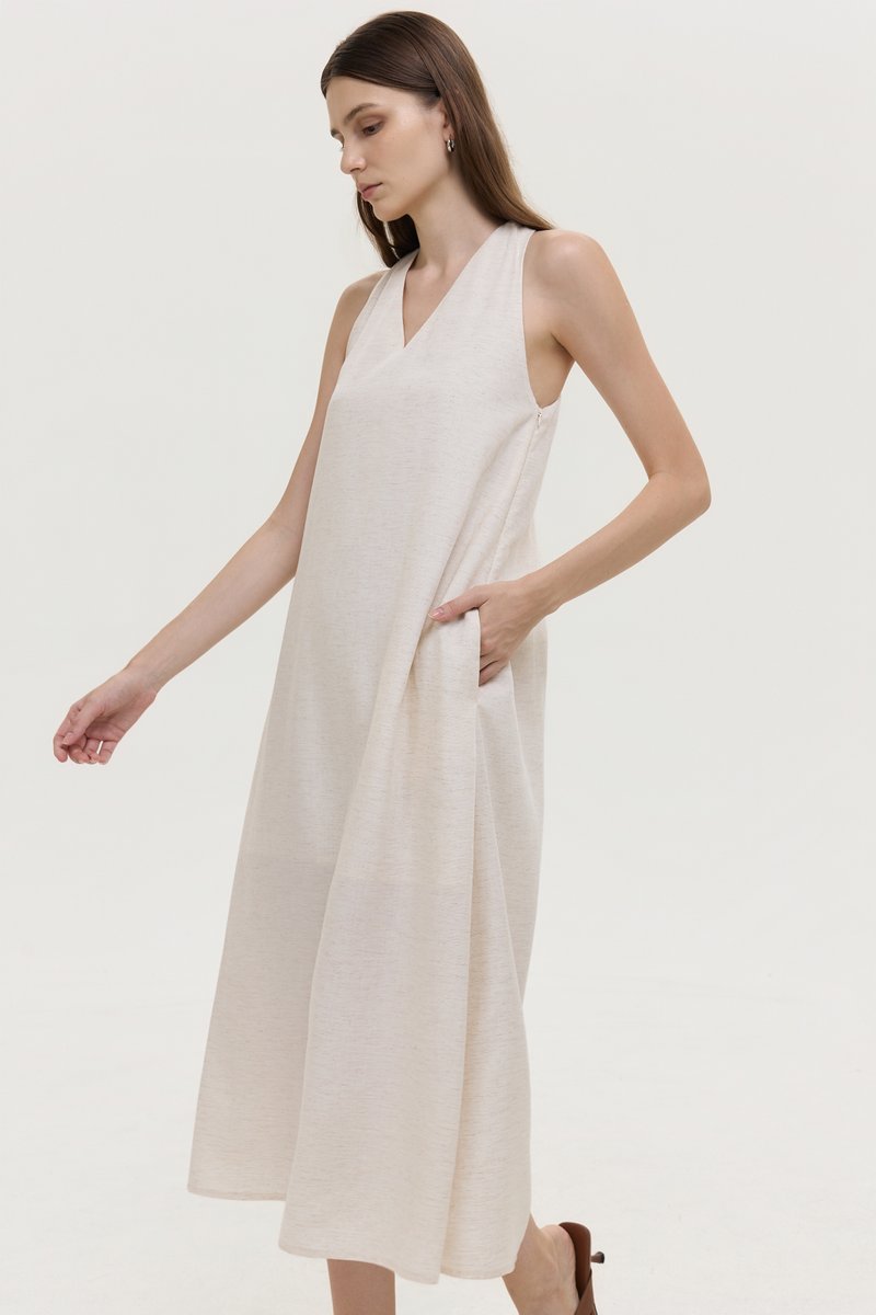 HILLARY TWO WAY LINEN MIDI DRESS