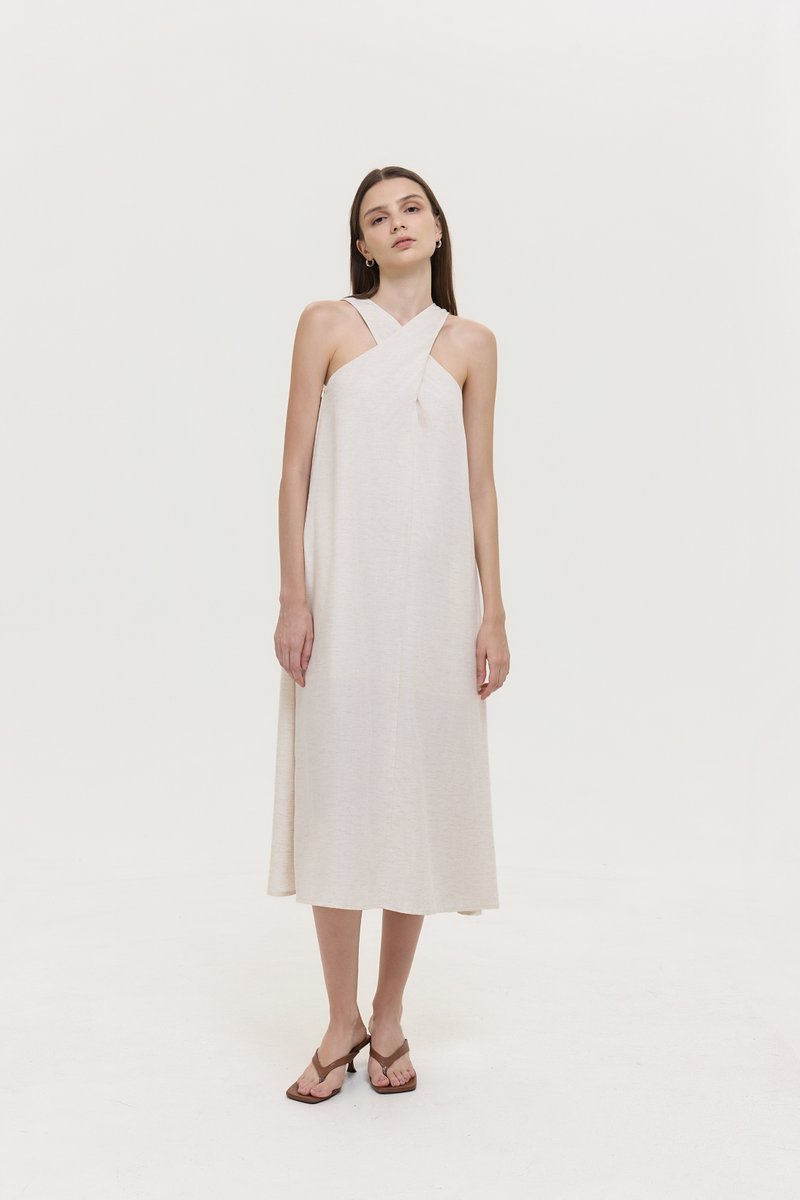 HILLARY TWO WAY LINEN MIDI DRESS