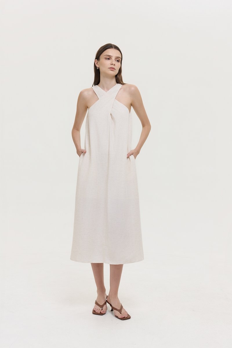 HILLARY TWO WAY LINEN MIDI DRESS