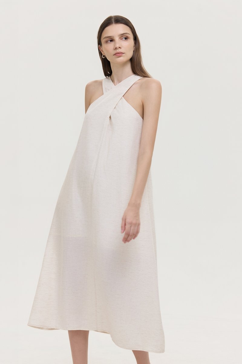 HILLARY TWO WAY LINEN MIDI DRESS
