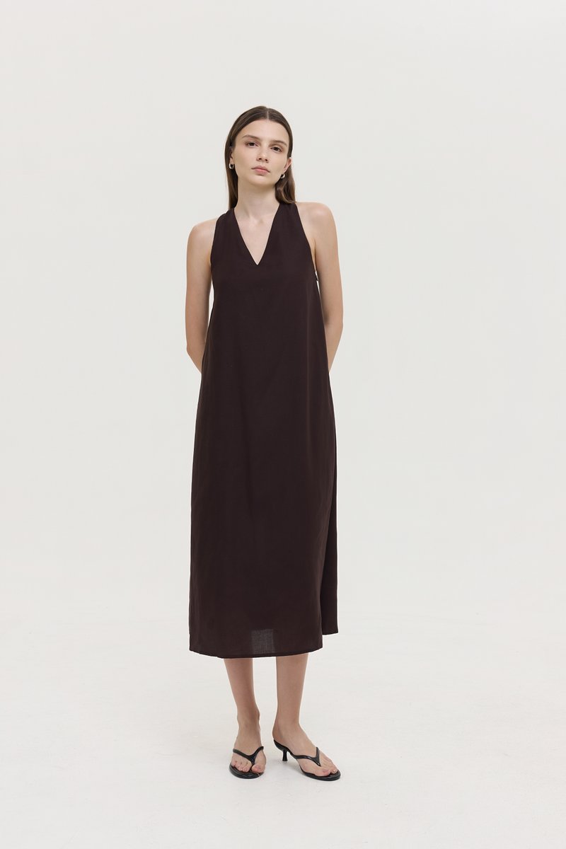 HILLARY TWO WAY LINEN MIDI DRESS