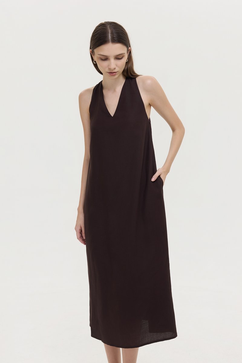 HILLARY TWO WAY LINEN MIDI DRESS