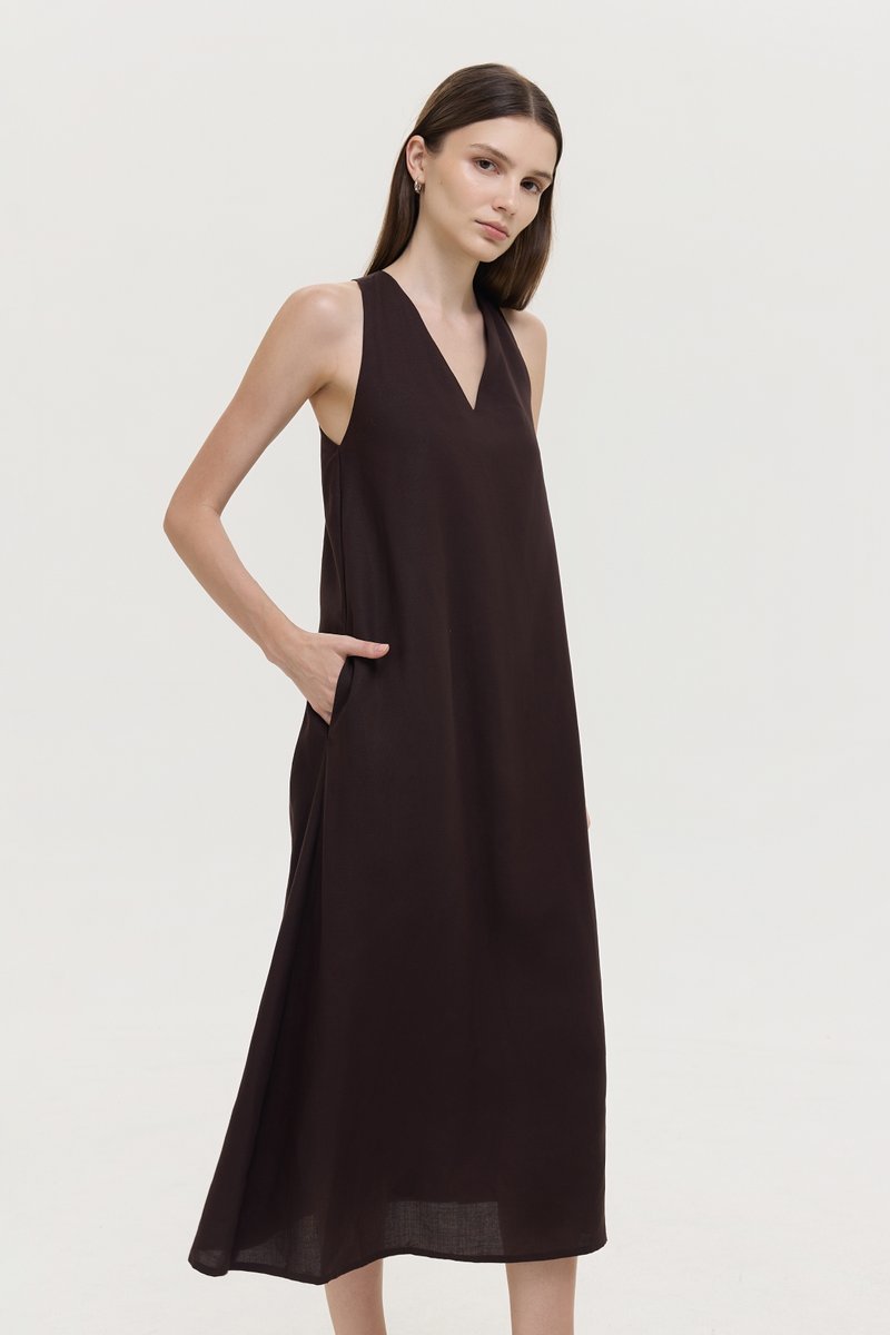 HILLARY TWO WAY LINEN MIDI DRESS