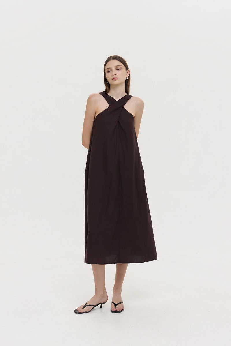 HILLARY TWO WAY LINEN MIDI DRESS