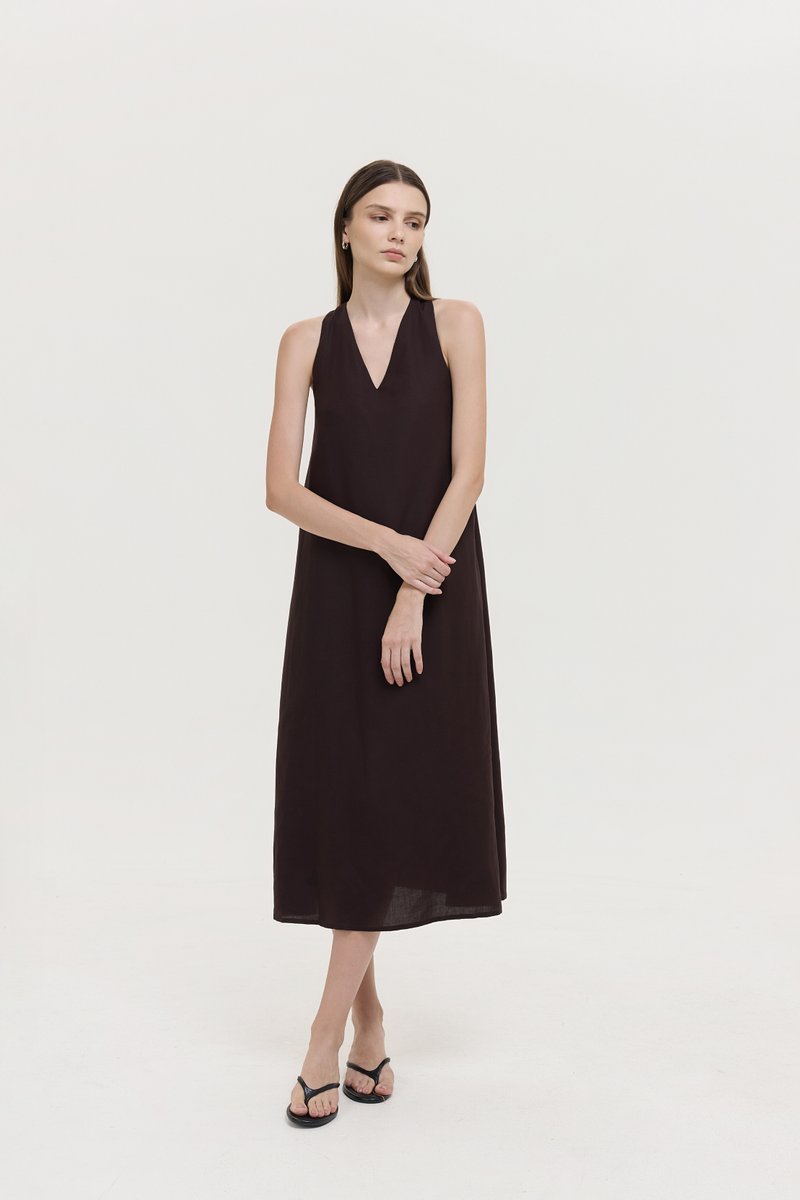 HILLARY TWO WAY LINEN MIDI DRESS
