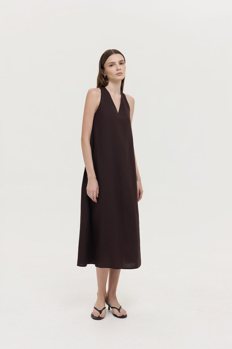 HILLARY TWO WAY LINEN MIDI DRESS