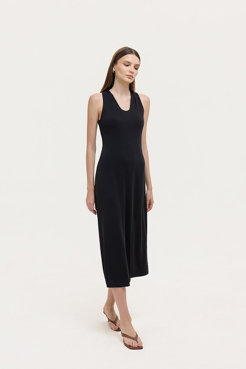 HAYDEN HALTER JERSEY MIDI DRESS
