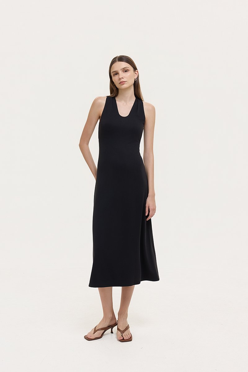 HAYDEN HALTER JERSEY MIDI DRESS