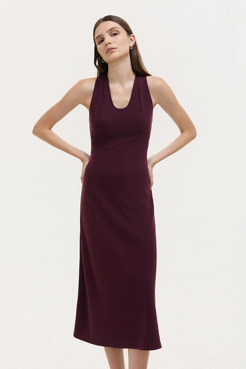 HAYDEN HALTER JERSEY MIDI DRESS