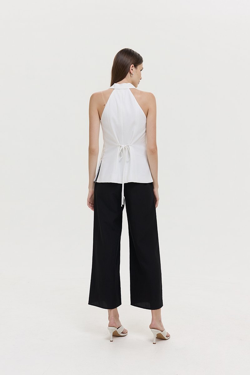 GRACIA LINEN LONG VEST TOP