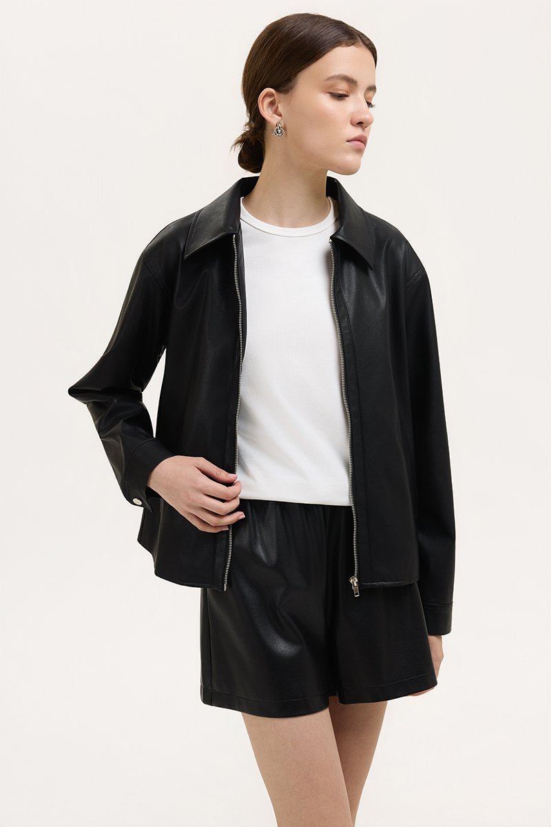 SAMPSON ZIPPED LEATHER JACKET