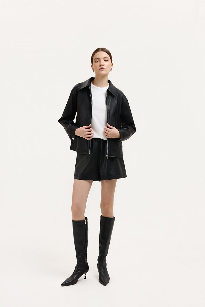 SAMPSON ZIPPED LEATHER JACKET