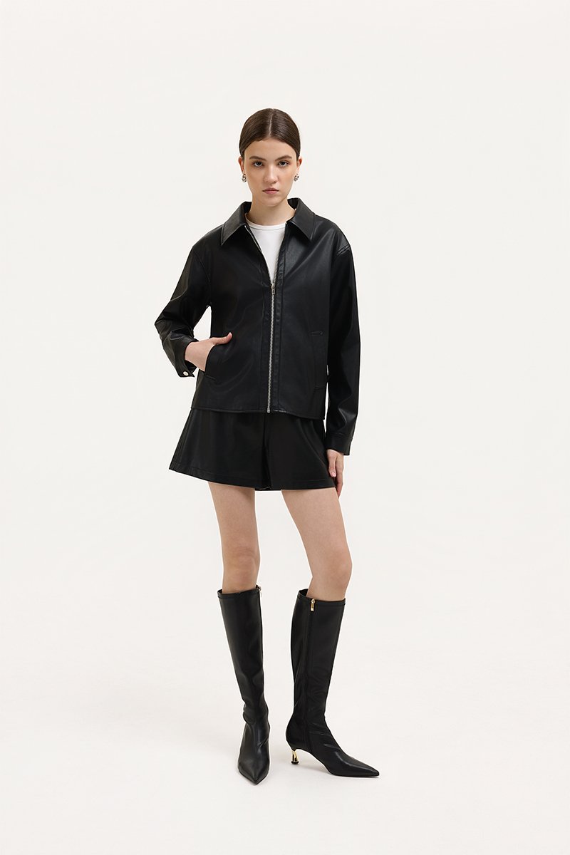 SAMPSON ZIPPED LEATHER JACKET
