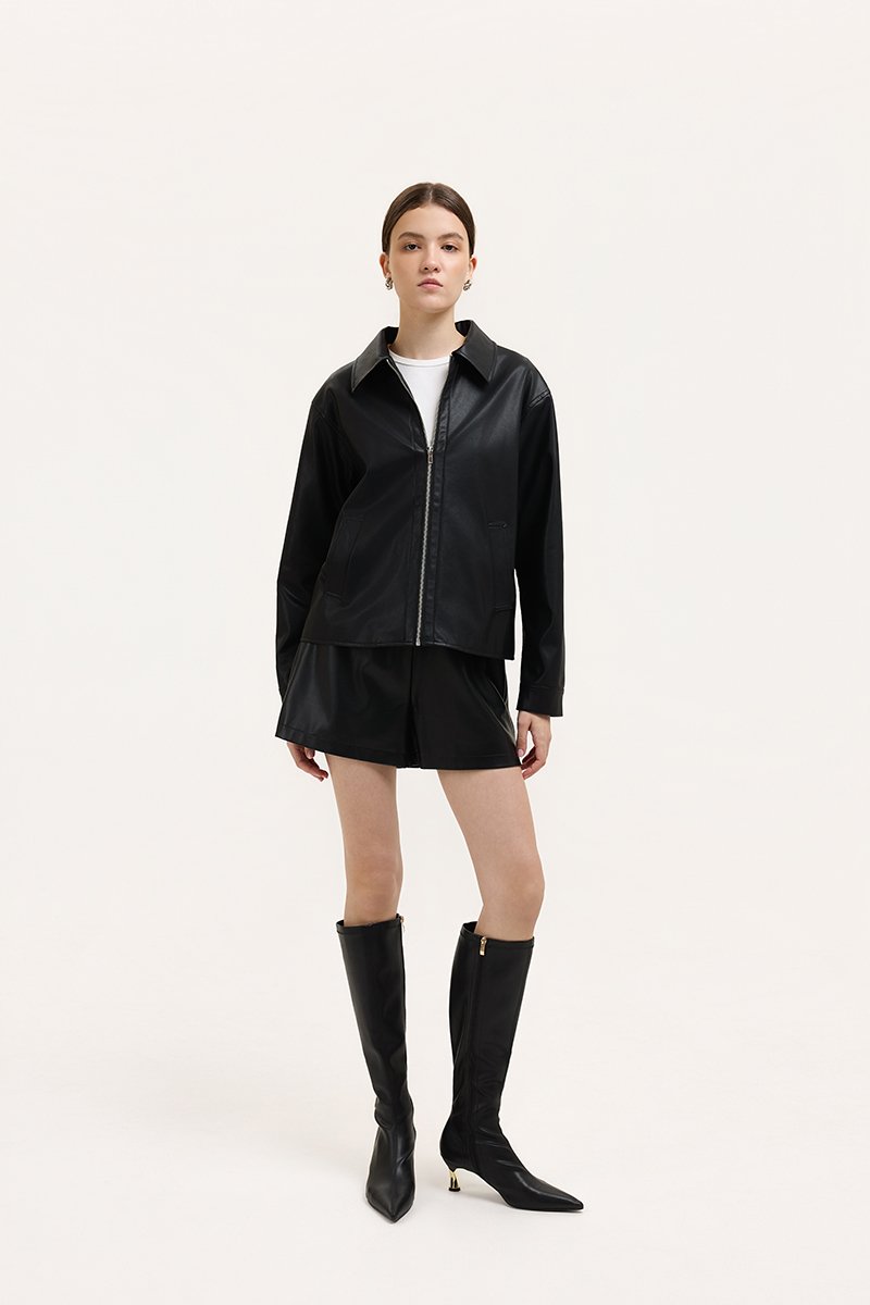 SAMPSON ZIPPED LEATHER JACKET