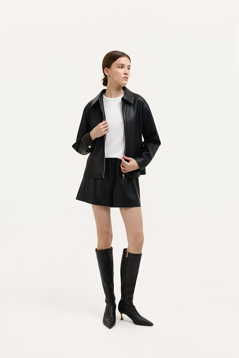 SAMPSON ZIPPED LEATHER JACKET