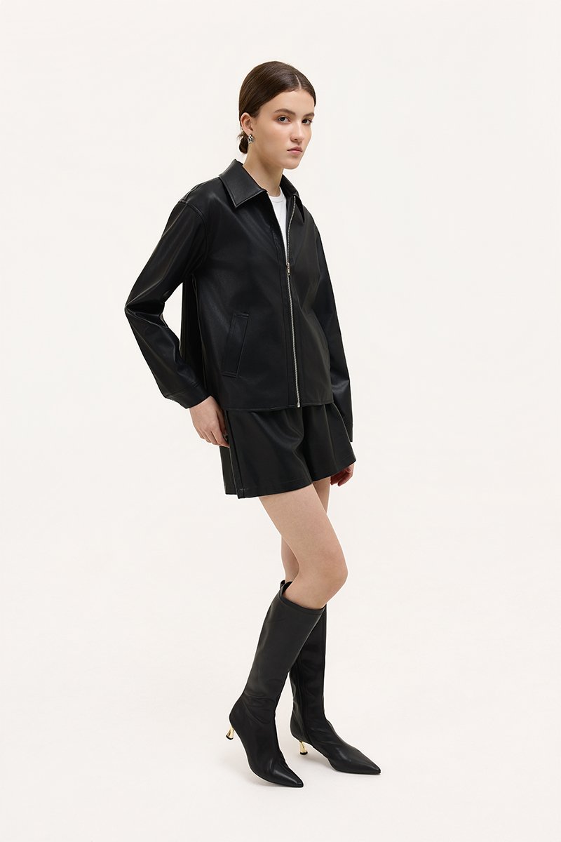 SAMPSON ZIPPED LEATHER JACKET