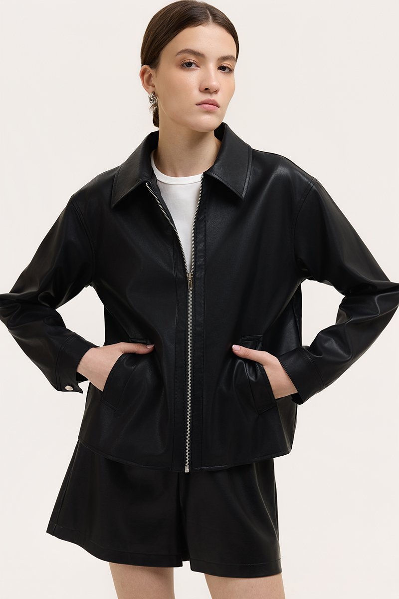 SAMPSON ZIPPED LEATHER JACKET