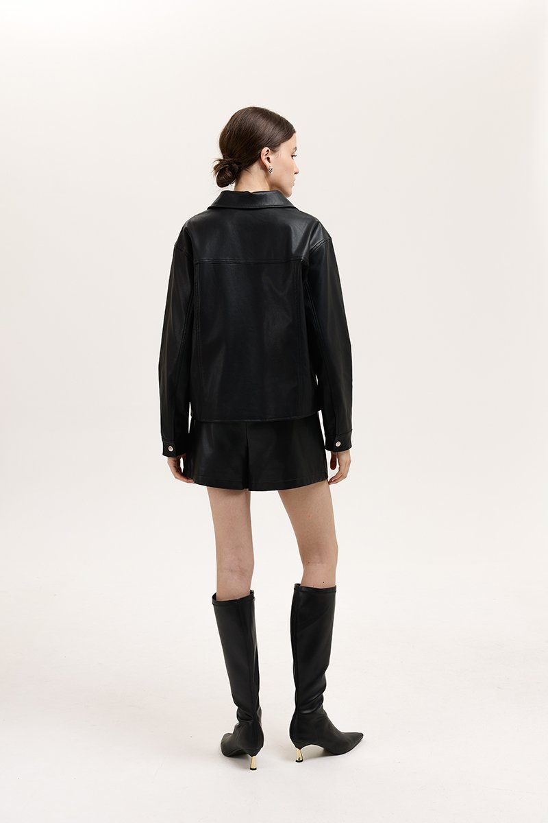 SAMPSON ZIPPED LEATHER JACKET