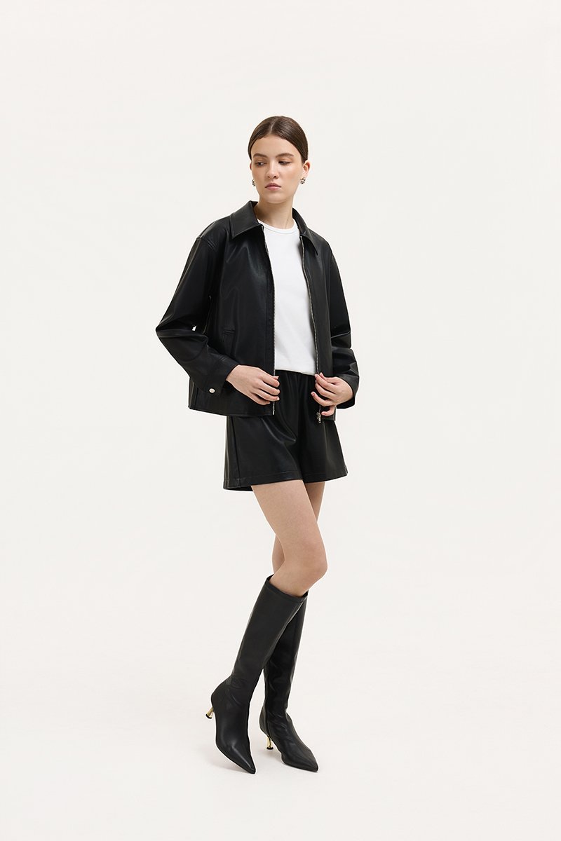 SAMPSON ZIPPED LEATHER JACKET