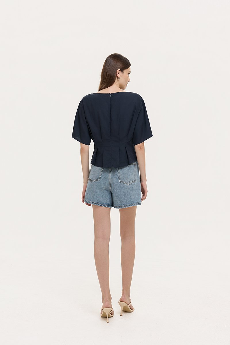 GABBIE PLEATED LINEN TOP