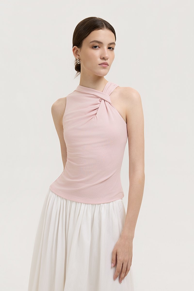 CHRISELLE ASYMMETRIC KNOT TANK